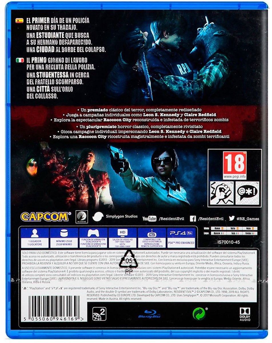 Sony Resident Evil 2, Playstation 4, PlayStation 4, M (Volwassen)