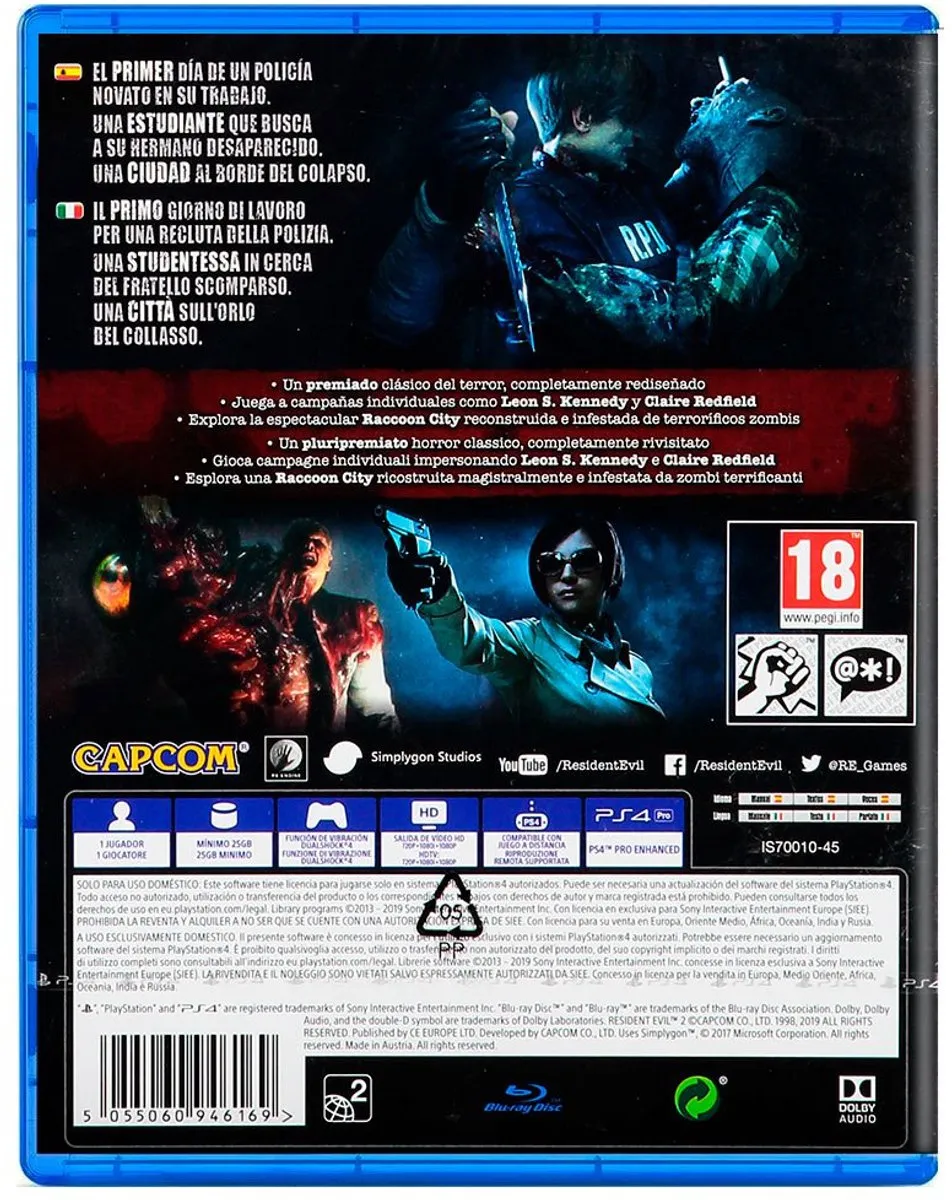 Sony Resident Evil 2 PlayStation 4 - M - afbeelding 2 van 6