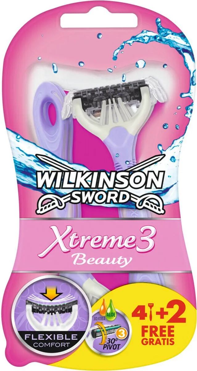 Wilkinson Sword Xtreme 3 Beauty Scheermesjes - 6 Stuks - Roos - afbeelding 6 van 6