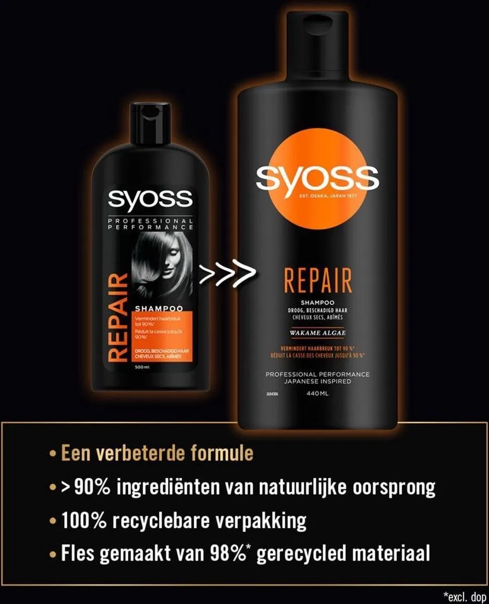 SYOSS Repair Shampoo - 3x 440ml