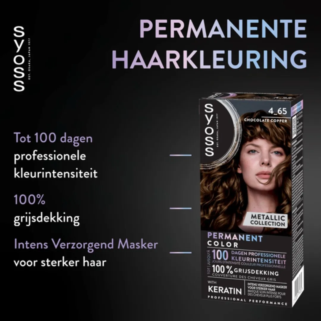 SYOSS Permanent Haarkleuring 4-65 Chocolate Copper - 3x345ml