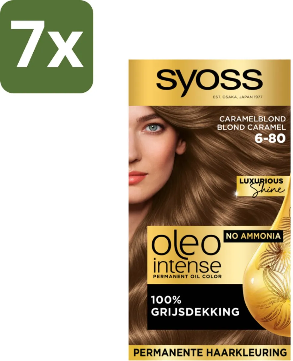 SYOSS Oleo Intense Haarverf 6-80 Caramelblond - 7x115ml