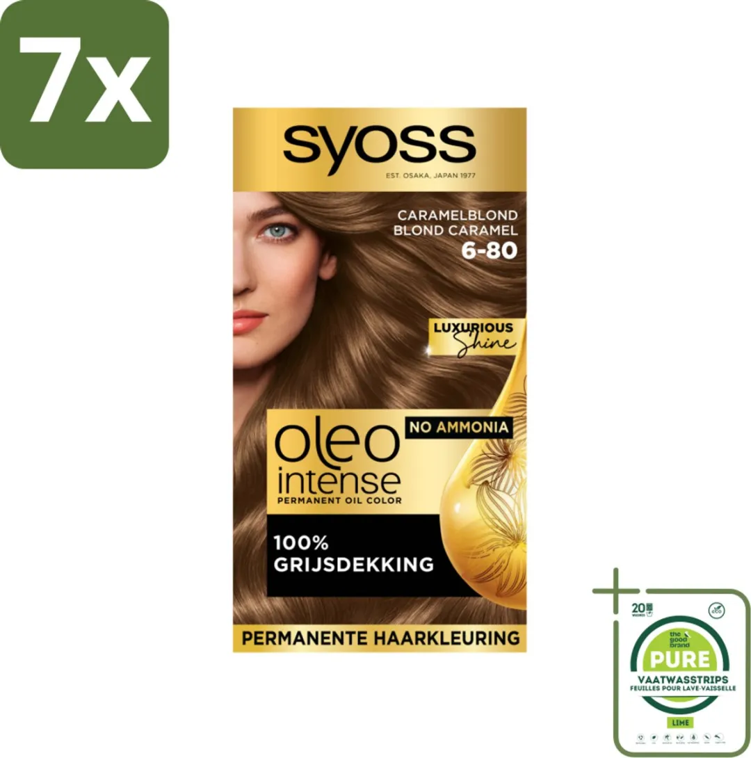SYOSS Oleo Intense Haarverf 6-80 Caramelblond - 7x115ml