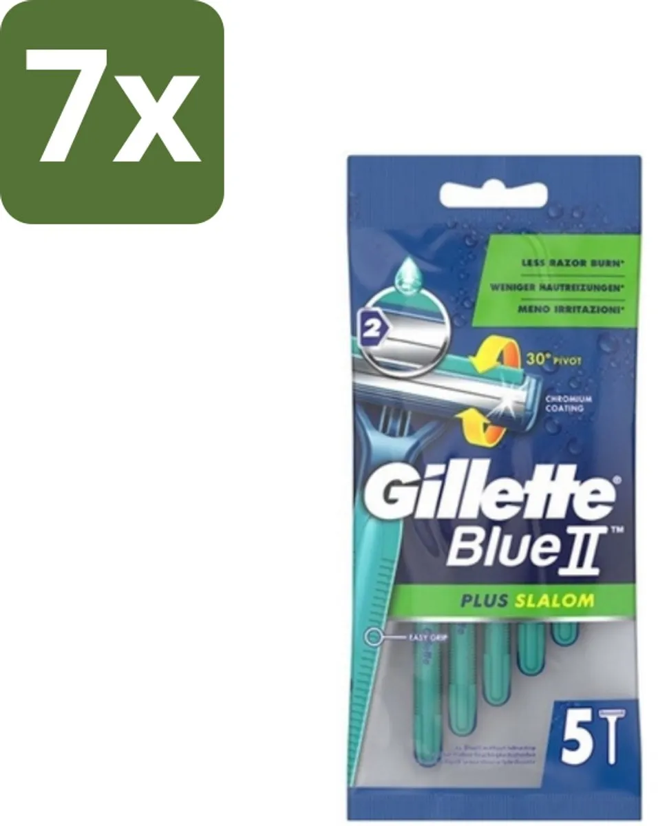 Gillette Blue II Plus Slalom Wegwerpscheermesjes 5 Stuks