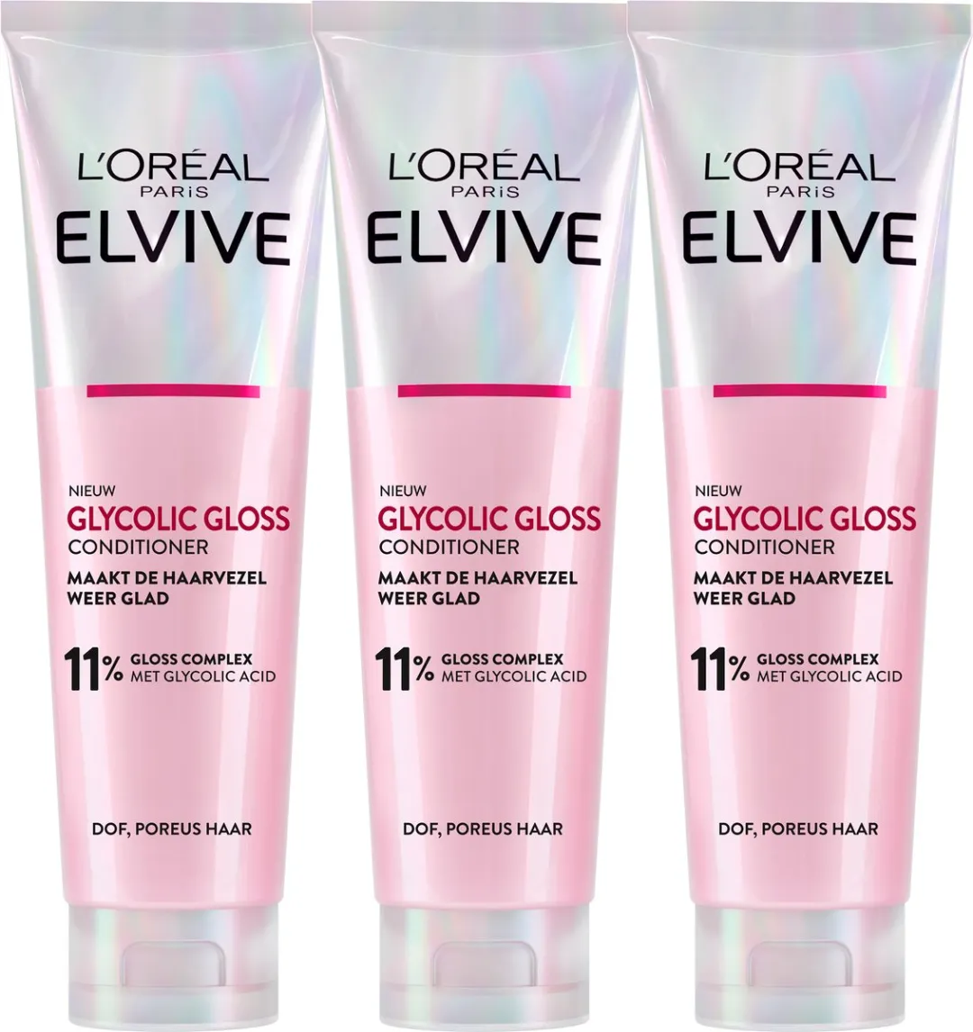 L'Oréal Paris Elvive Glycolic Gloss Conditioner 3x150ml