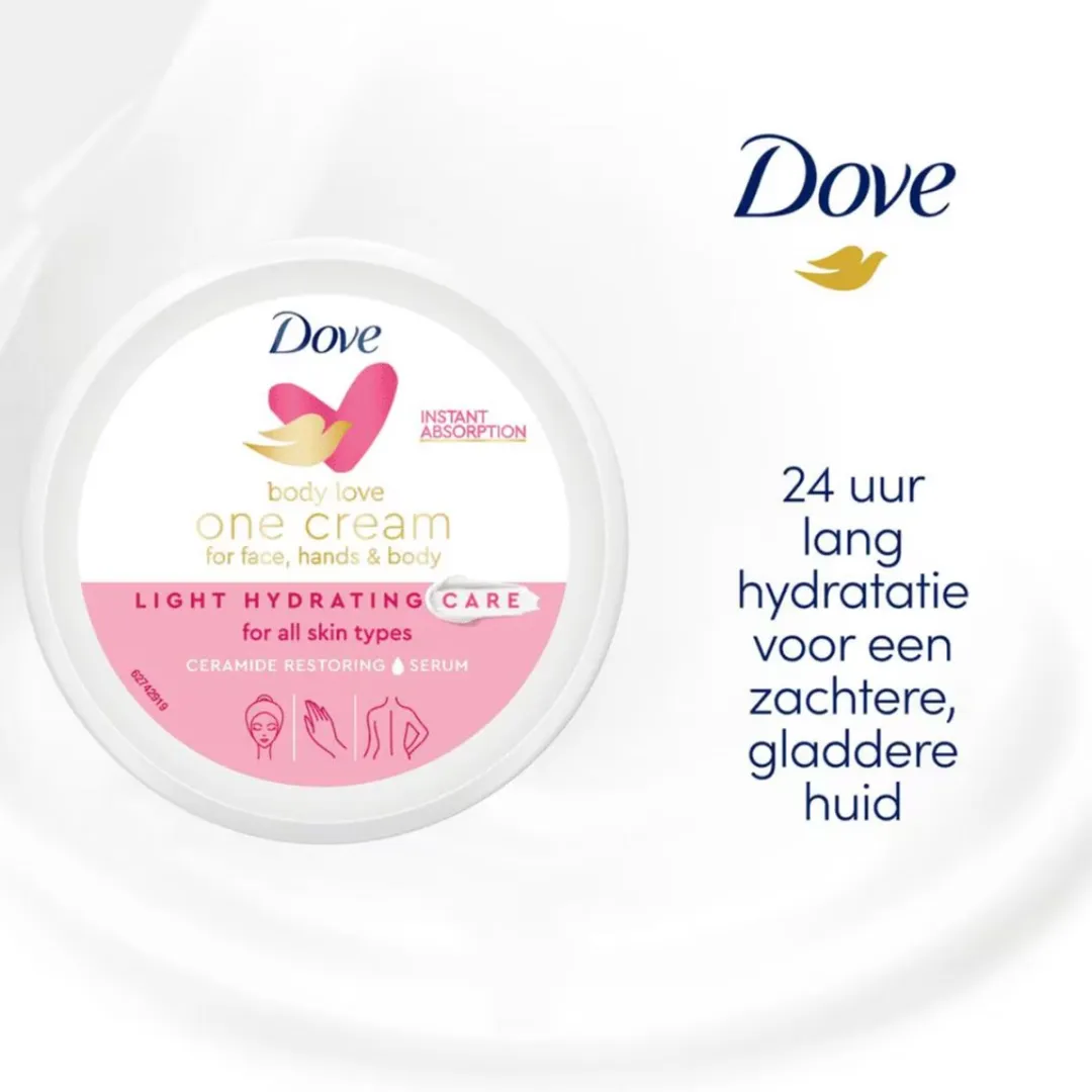 Dove Body Love Light Hydraterende Bodycrème - 250ml - 6 Stuks