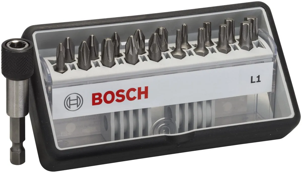 Bosch RobustLine L1 EXTRA HARD Bitset - 19-delig - Metaal