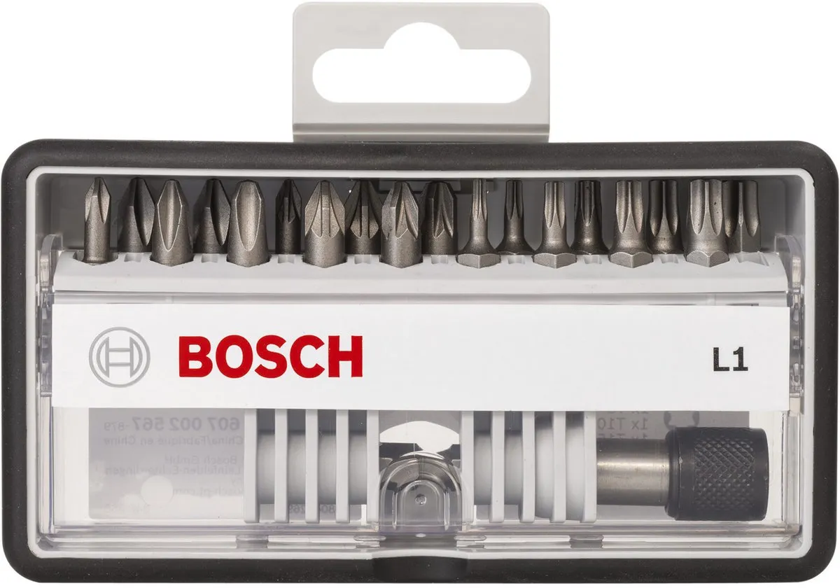 Bosch RobustLine L1 EXTRA HARD Bitset - 19-delig - Metaal