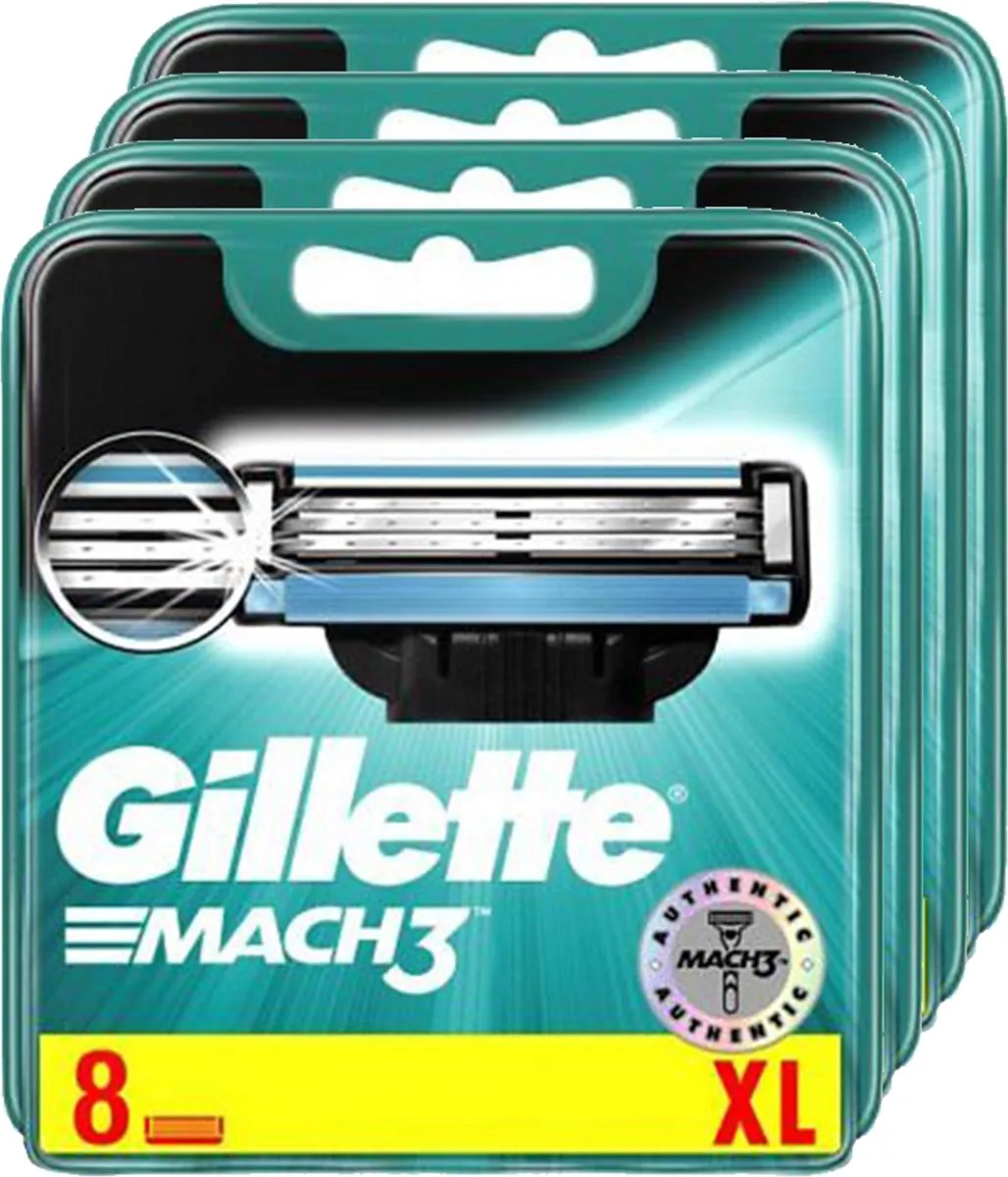 Gillette Mach 3 Scheermesjes 32 Stuks - Blauw