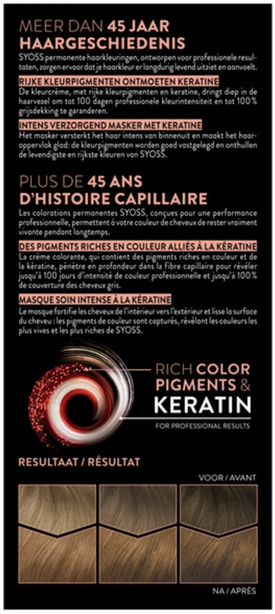 SYOSS - Permanent Coloration 6-8 - Haarverf - Permanente Haarkleuring - Donkerblond - Grijsdekking - Voordeelverpakking - 6 stuks - Permanente haarkleuring - Donkerblond