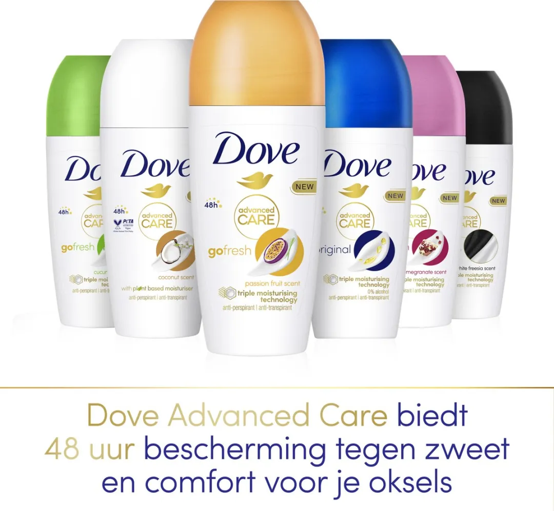 Dove Advanced Care Go Fresh Passievrucht Anti-Transpirant Roller - 6x50ml - afbeelding 5 van 6