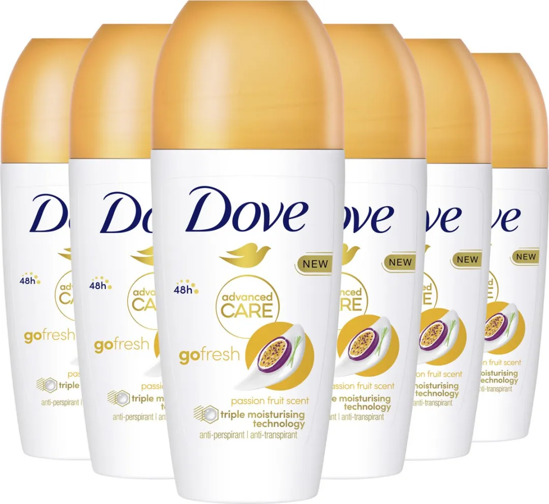 Dove Advanced Care Go Fresh Passievrucht Anti-Transpirant Roller - 6x50ml - afbeelding 2 van 6