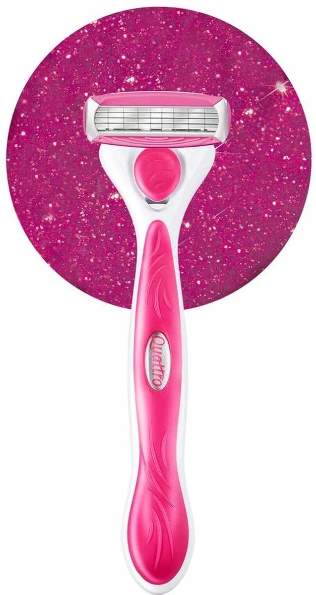 Wilkinson Sword Woman Quattro Sensitive Scheermesjes - 40 Stuks (10x4) - Roze/ Groen/ Wit