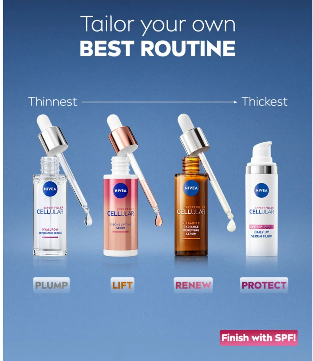 NIVEA Cellular Expert Filler SPF50+ Serum 30ml - 3 Stuks