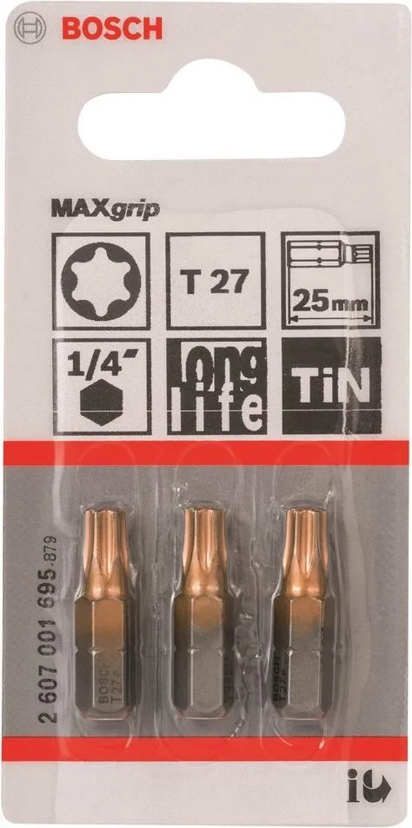 Bosch MAXGRIP/T27 Torxbits - 3 Stuks