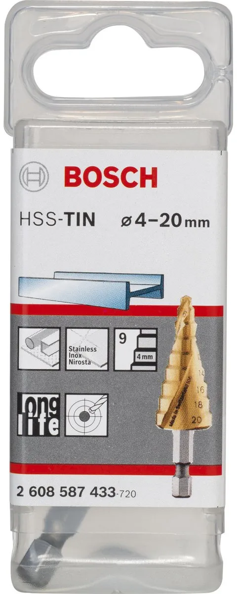 Bosch Trappenboor HSS-TiN 4-20 x 70,5mm 2608587433