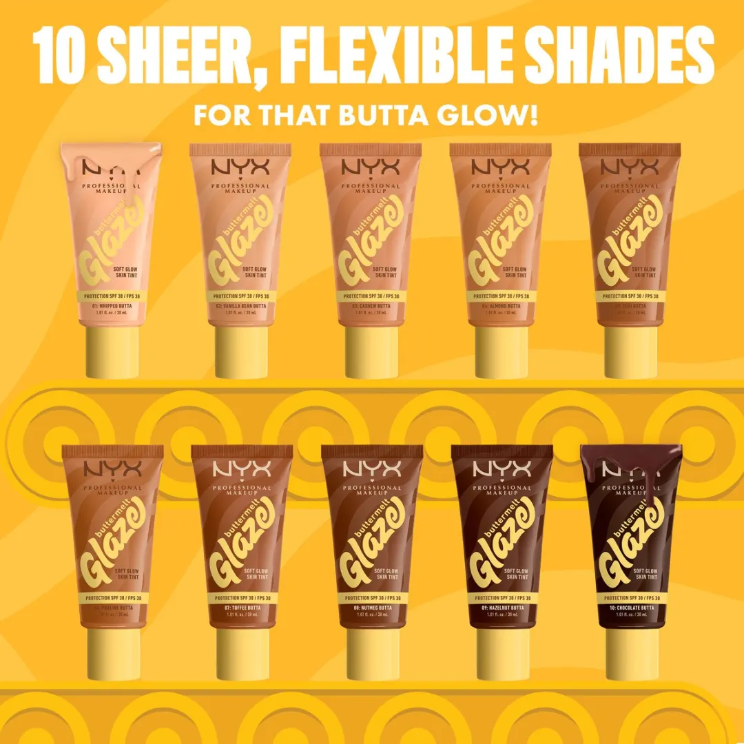 NYX Professional Makeup Buttermelt Glaze Foundation Chocolate Butta - SPF 30 - 30ml