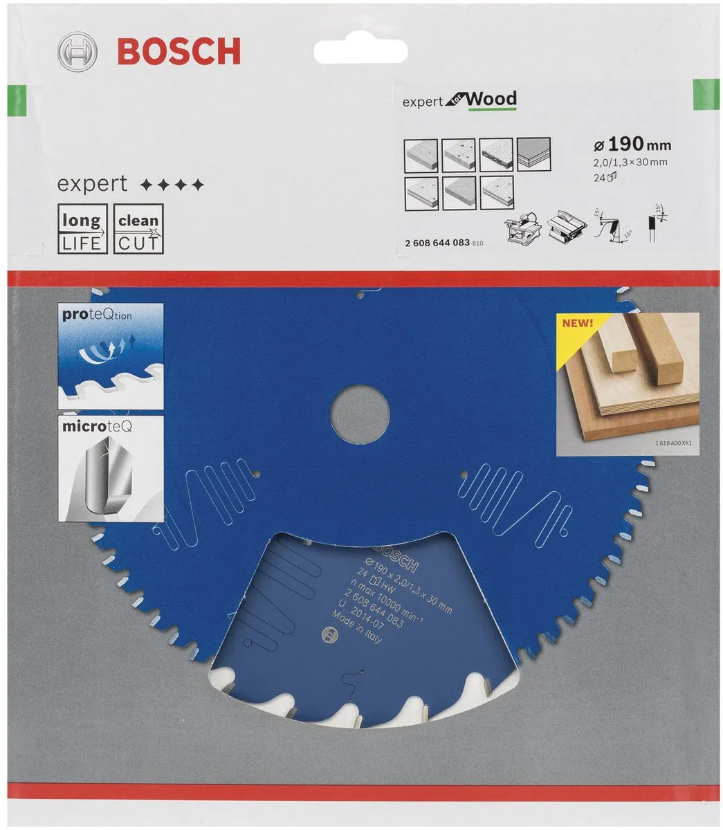 Bosch Expert for Wood Cirkelzaagblad 190x30x3/2.2x40 - 40 Tanden