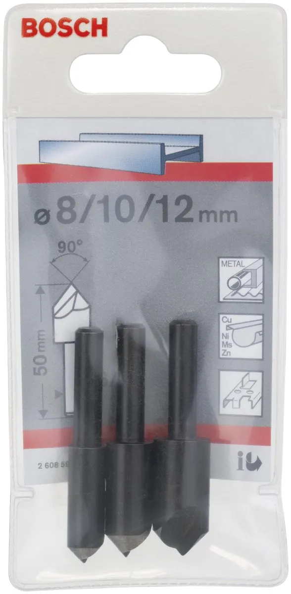 Bosch Conische Verzinkboren Set 3-delig 6-12mm