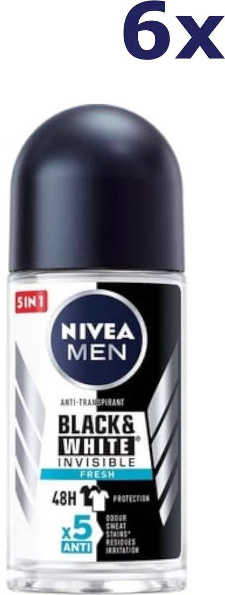NIVEA MEN Invisible for Black & White Anti-Transpirant Roller - 300ml - afbeelding 6 van 6