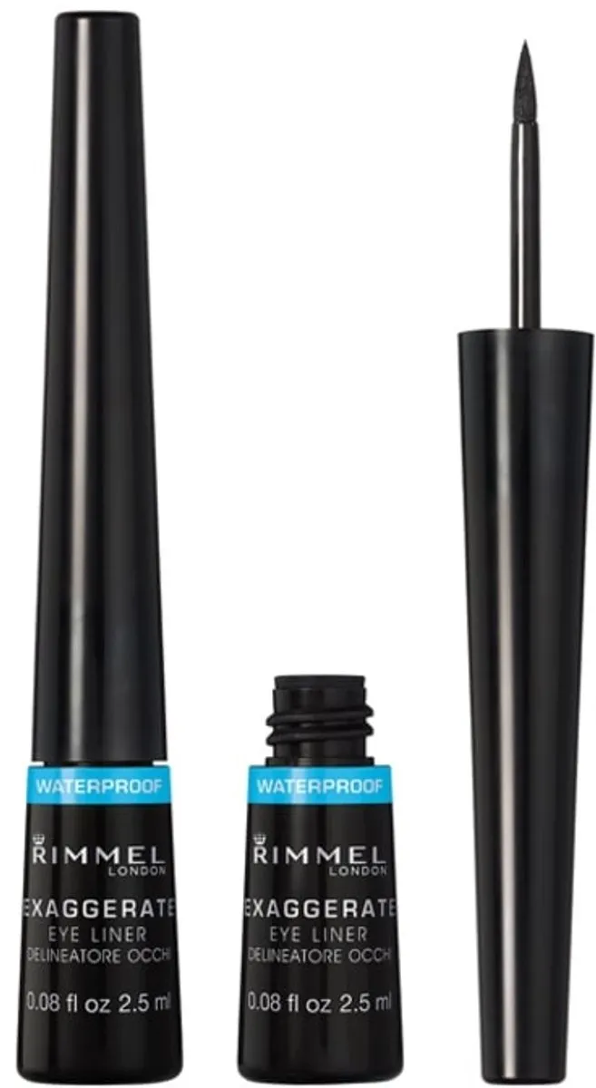 Rimmel London Exaggerate Waterproof Eyeliner - 3ml - Zwart