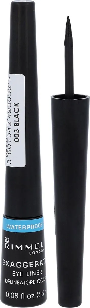 Rimmel London Exaggerate Waterproof Eyeliner - 3ml - Zwart