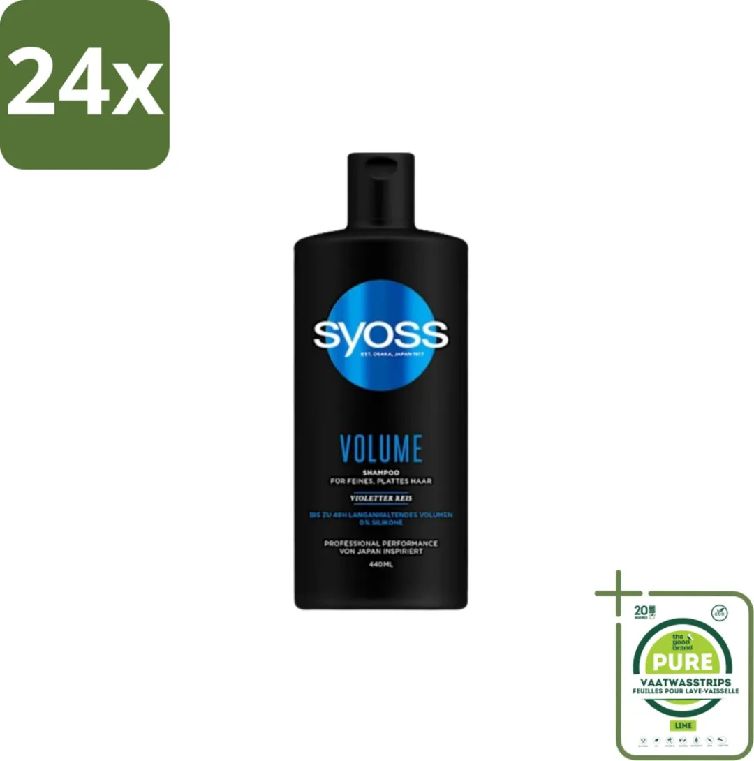 Syoss – Shampoo – Volume – 440 ml - Voordeelverpakking - 24 stuks - Volume shampoo - Fijn haar
