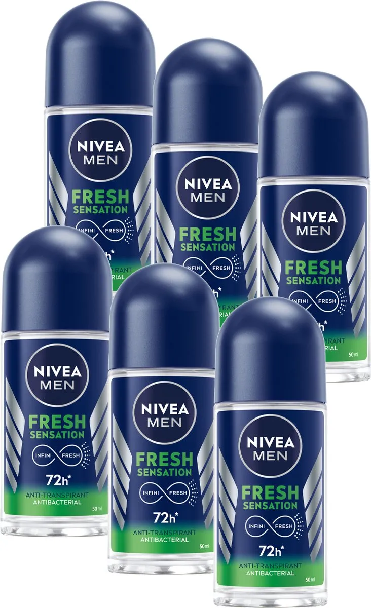 NIVEA MEN Fresh Sensation Anti-Transpirant Deo Roller 300ml - 6x50ml