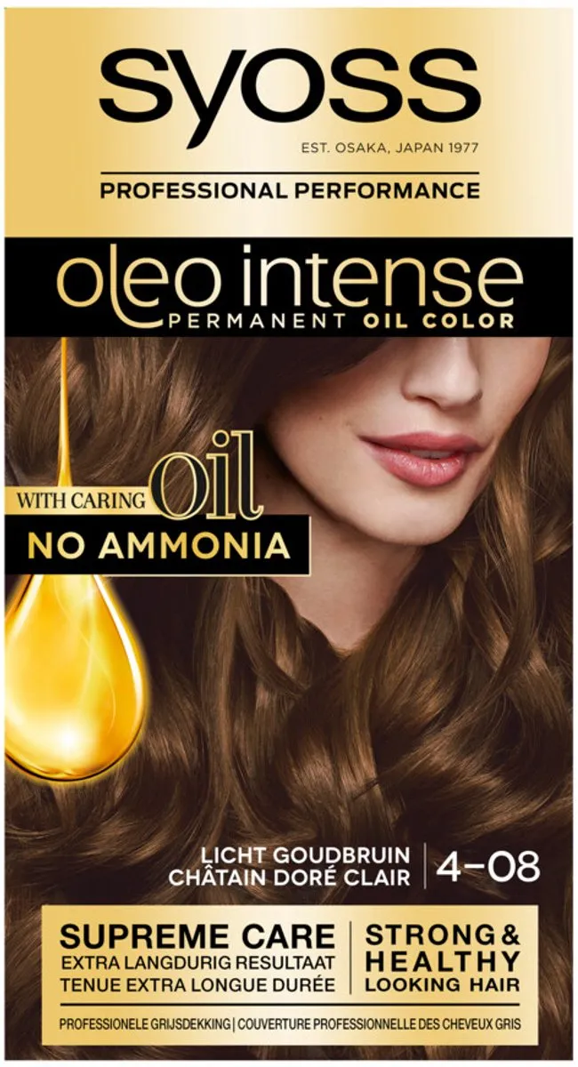 SYOSS Oleo Intense 4-08 Licht Goudbruin Permanent Haarkleuring 115ml