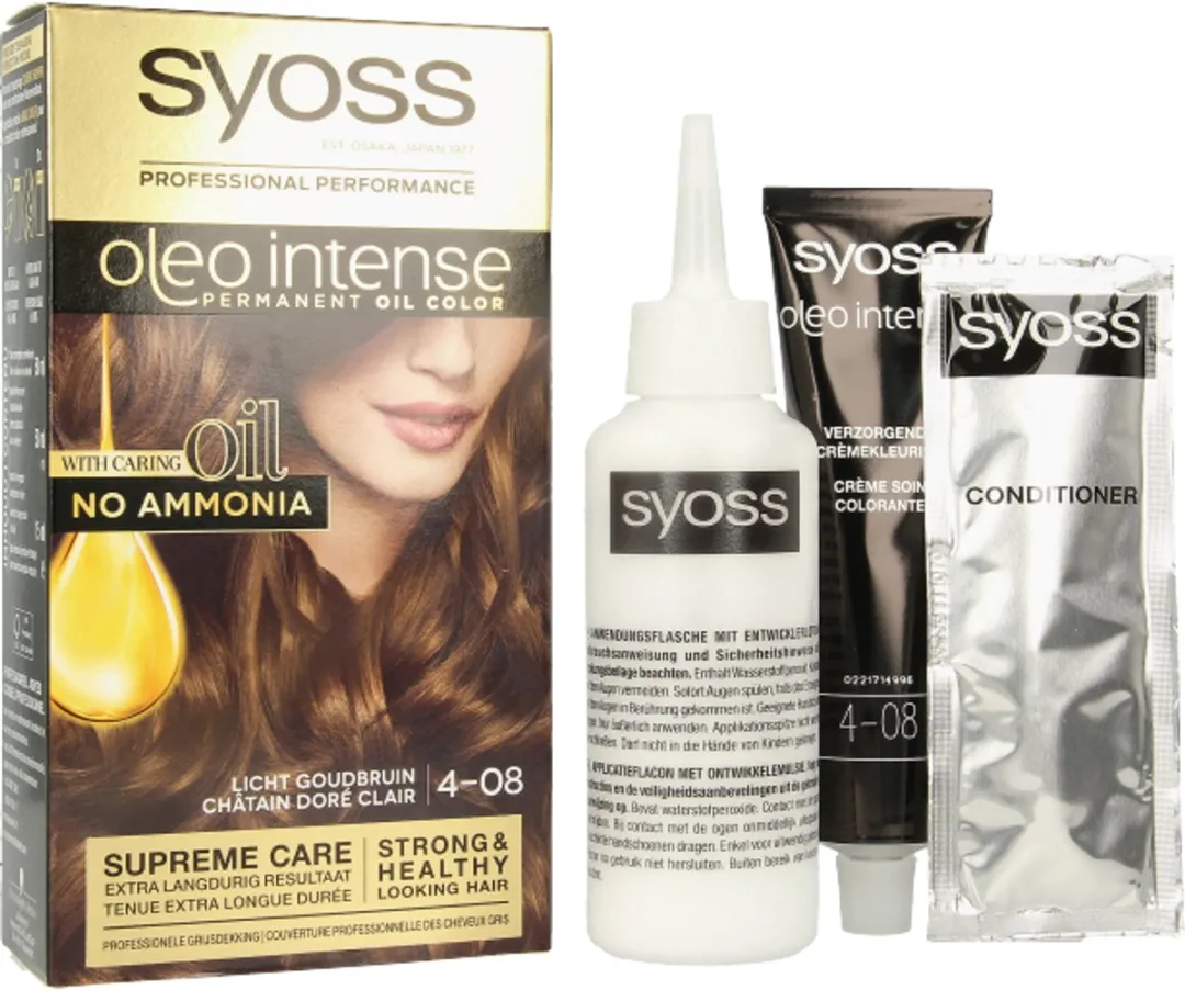SYOSS Oleo Intense 4-08 Licht Goudbruin Permanent Haarkleuring 115ml