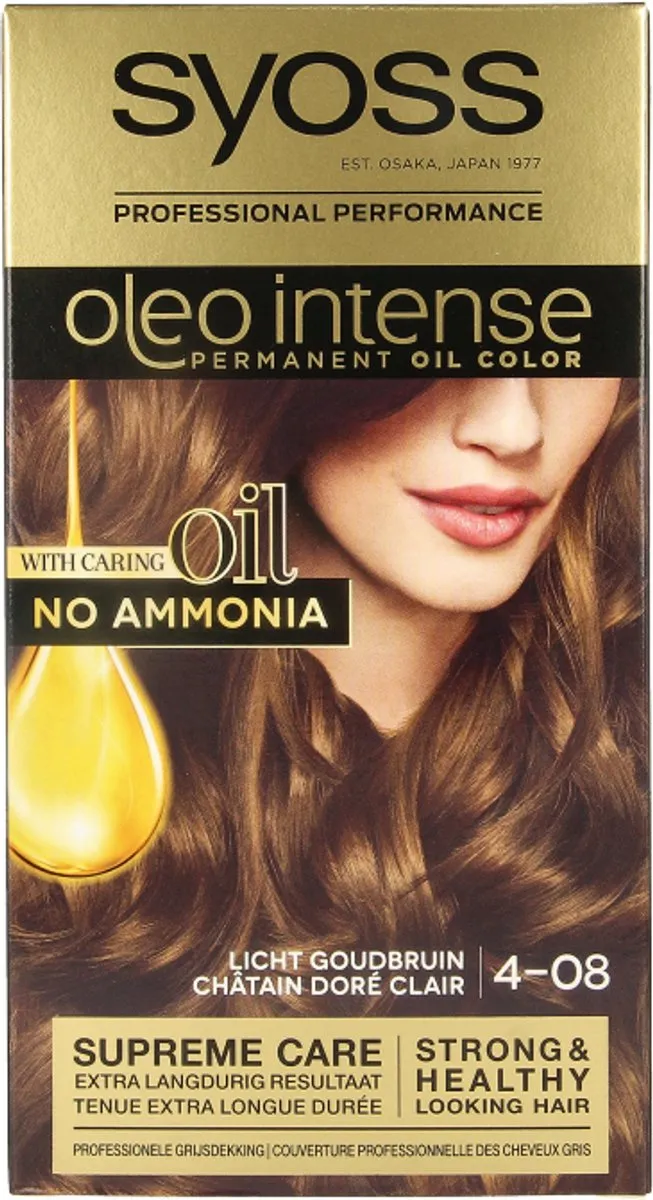 SYOSS Oleo Intense 4-08 Licht Goudbruin Permanent Haarkleuring 115ml