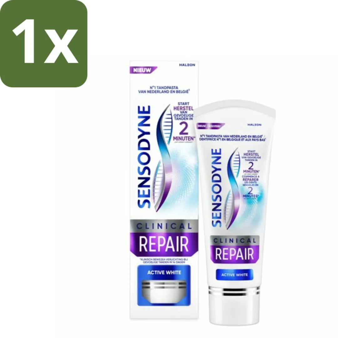 Sensodyne - Tandpasta - Clinical Repair - Active White - Tandglazuur Herstellen - 75 ml - 1 stuk
