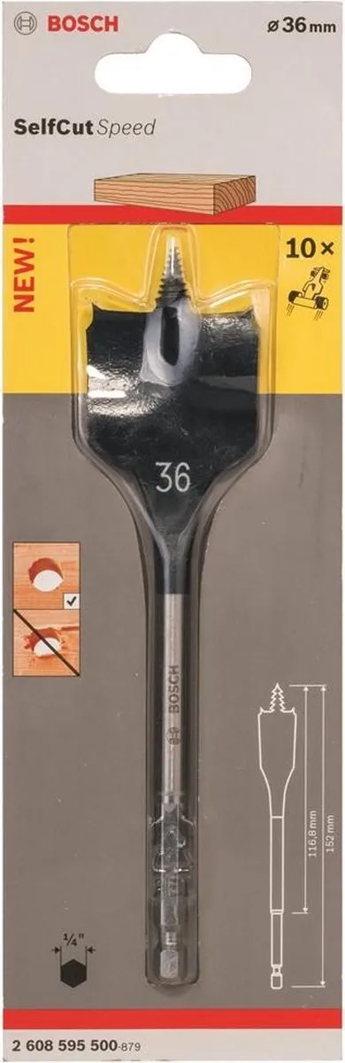 Bosch Speedborenset Self Cut Speed 36x152mm - Hout