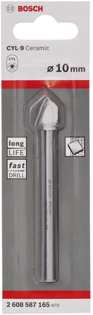 Bosch CYL-9 Tegelboor 10mm - Metaal - Zilver