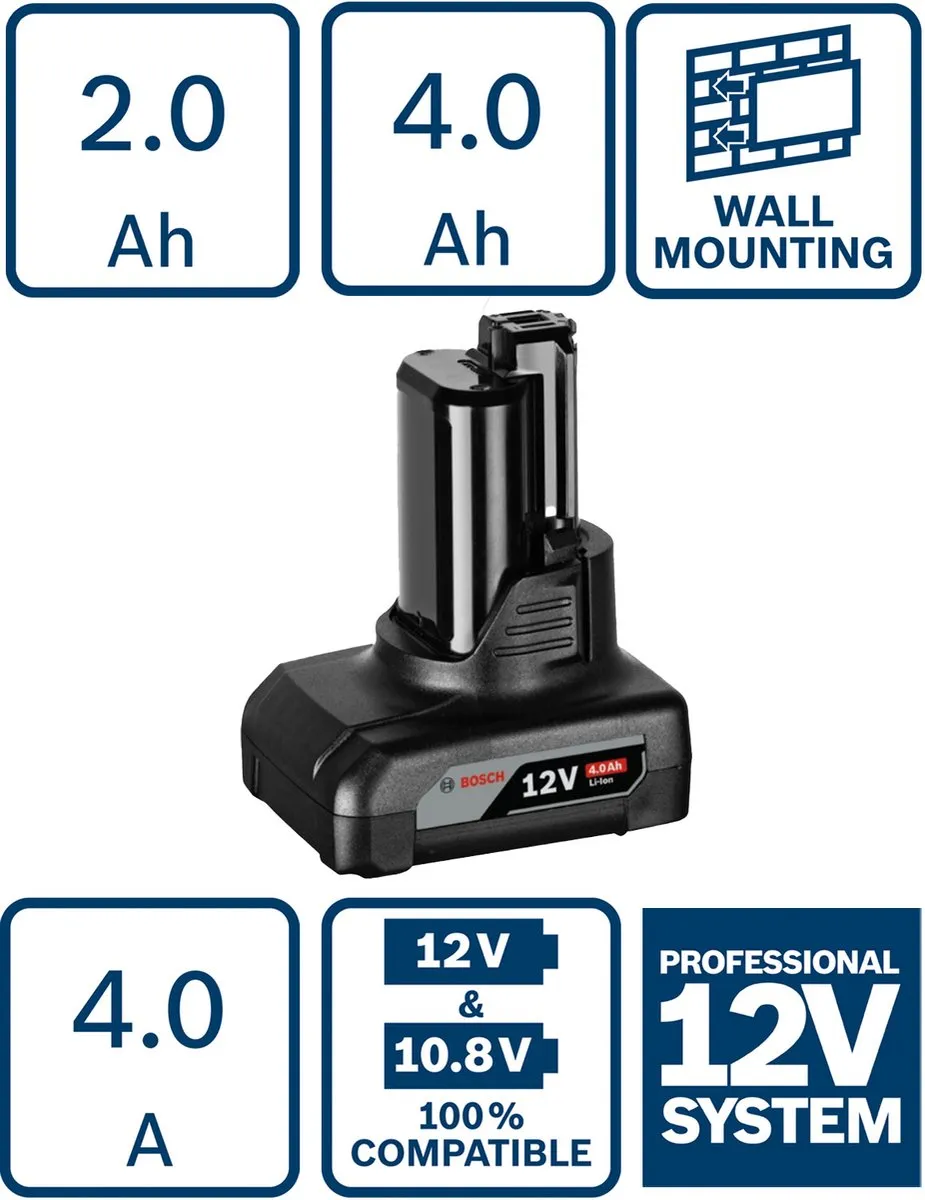 Bosch GBA 12V 4.0Ah Accu - 4000mAh - afbeelding 6 van 6
