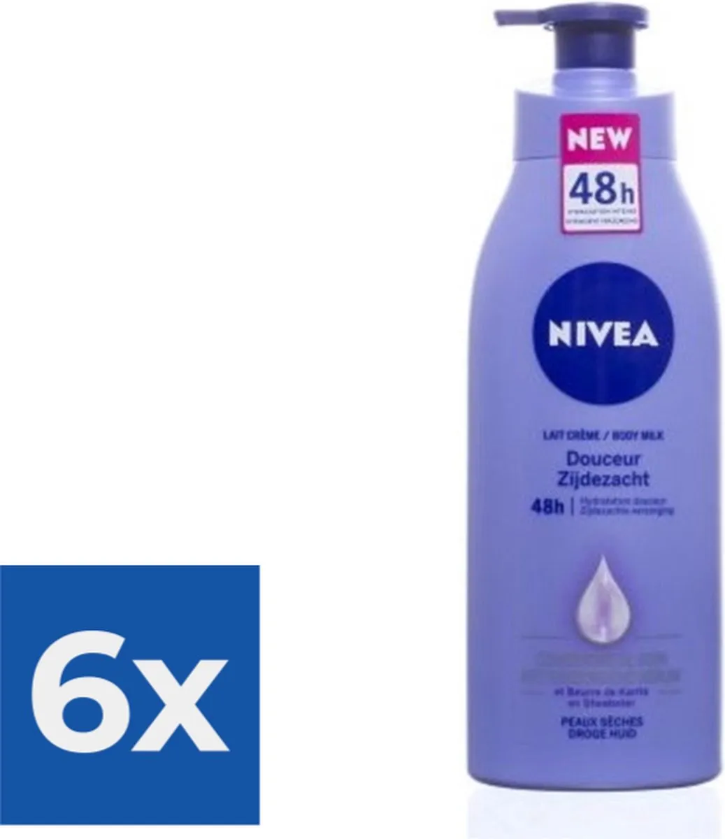 NIVEA Body Milk Zijdezacht 2400ml - 6 Stuks