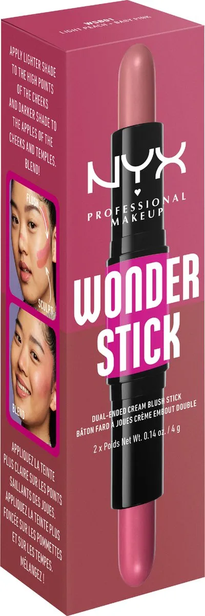 NYX Wonder Stick Cream Blush Light Peach & Baby Pink - 8g