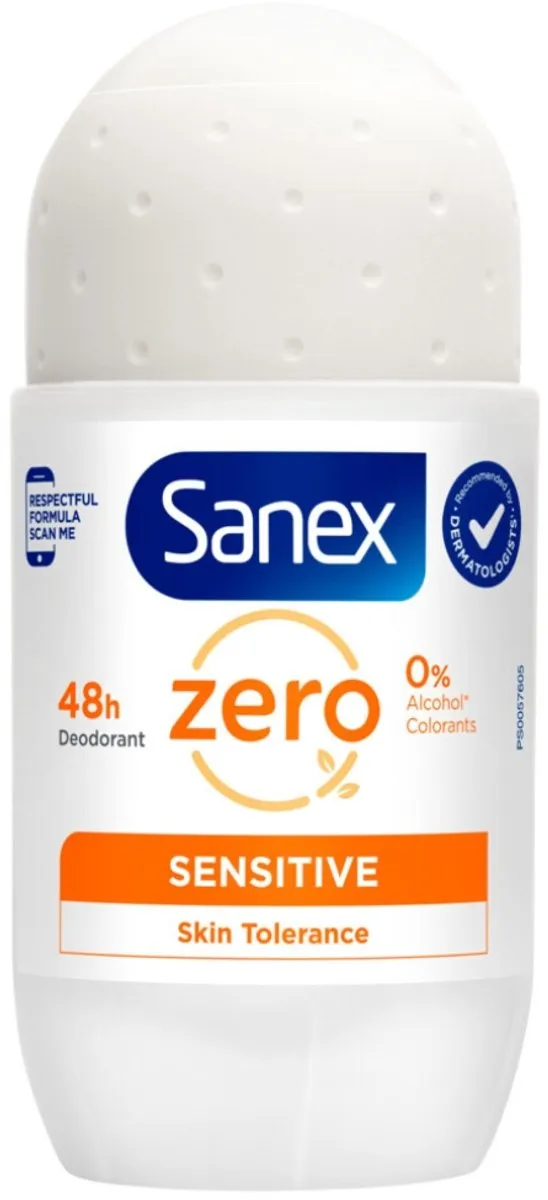 Sanex Deodorant Zero% Sensitive Roller 50ml - 6 Stuks