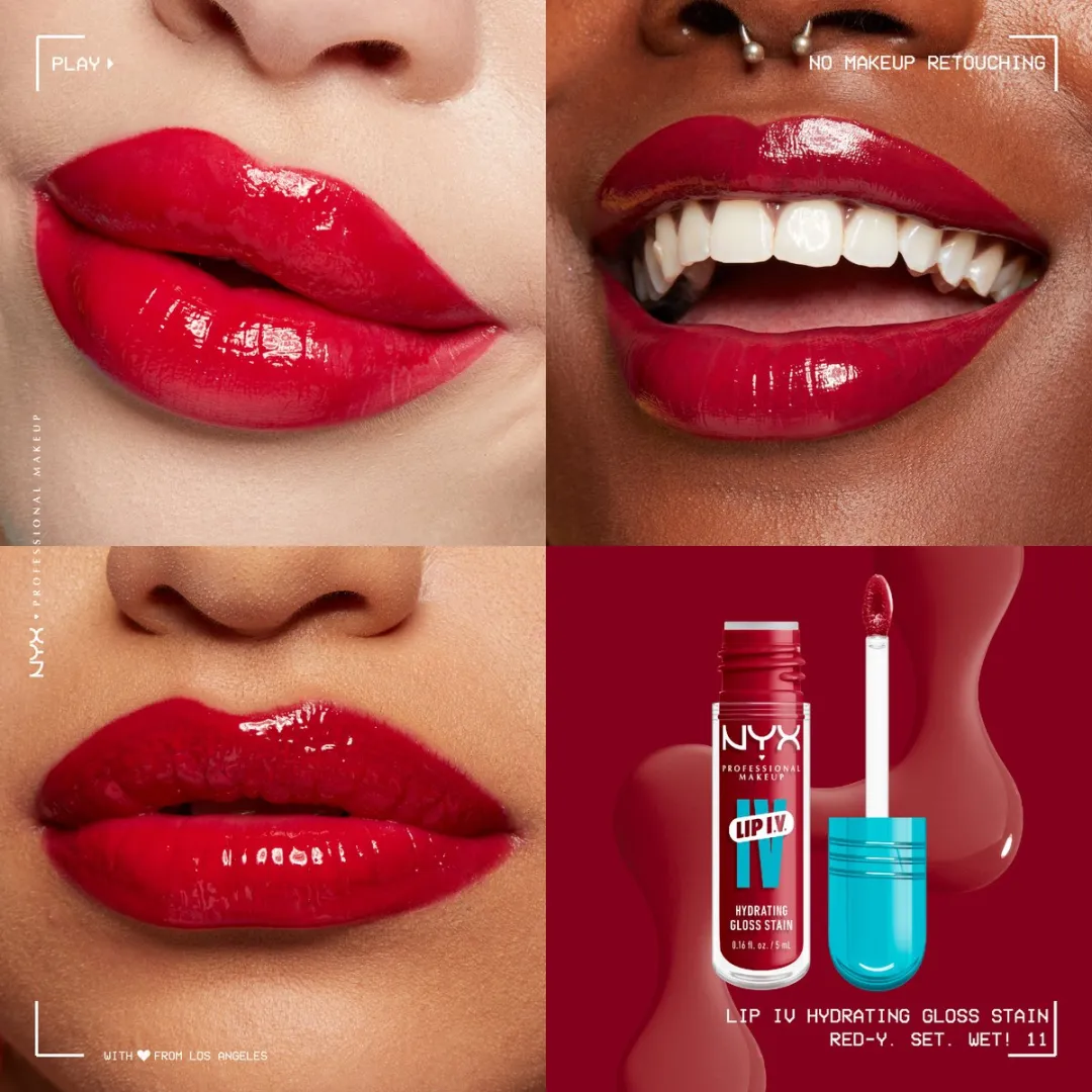 NYX Professional Makeup Lip IV 11 Red-y.Set.Wet Lipgloss - 5ml