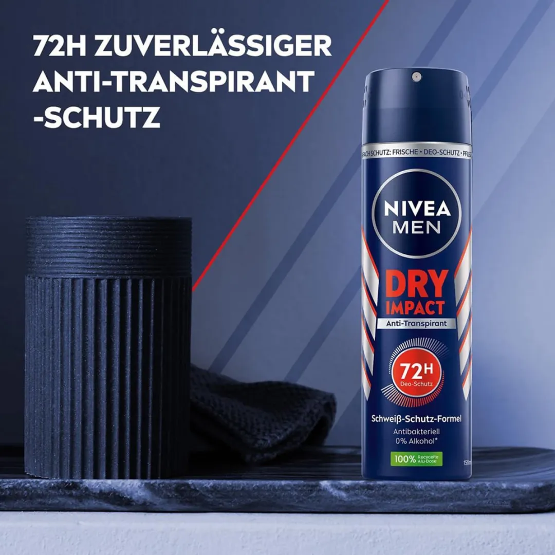 NIVEA MEN Deospray Dry Impact 6x150ml - 72u Bescherming