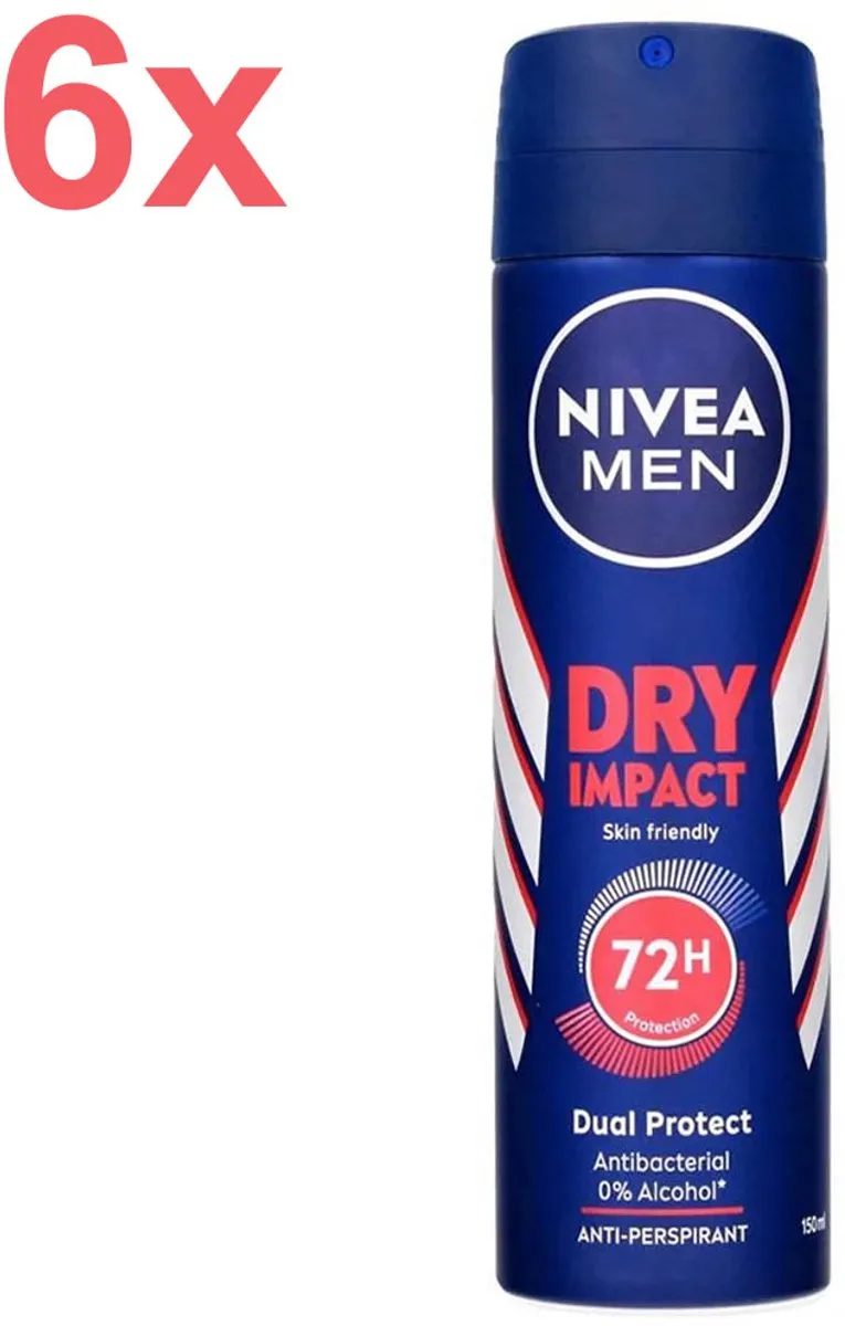 NIVEA MEN Deospray Dry Impact 6x150ml