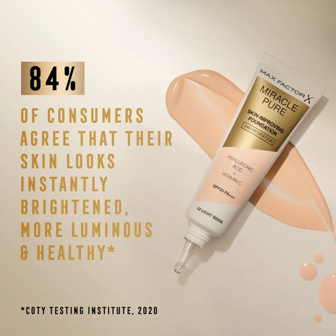 Max Factor Miracle Pure Foundation 30 Porcelain 30ml