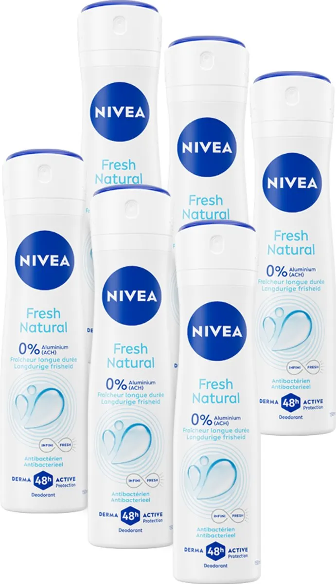 NIVEA Fresh Natural Deo Spray 6x150ml