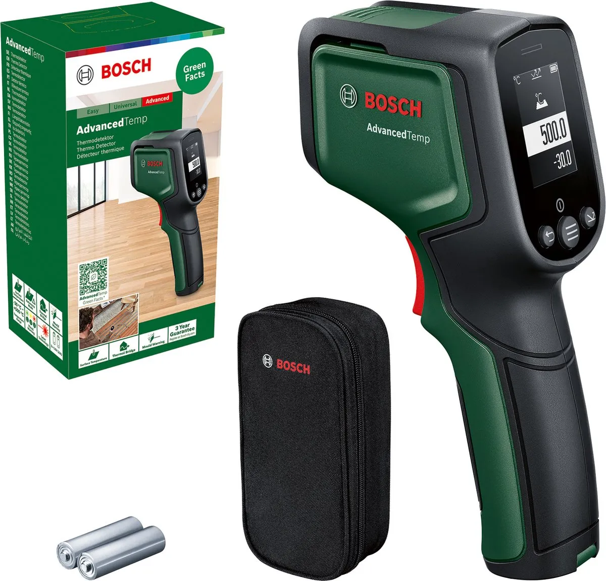 Bosch AdvancedTemp Warmtemeter Handheld - -30°C tot +500°C - Donkergroen/Zwart