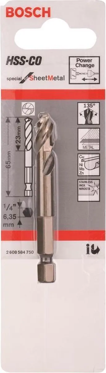 Bosch Centreerboor HSS-Co 6.35mm Metaal