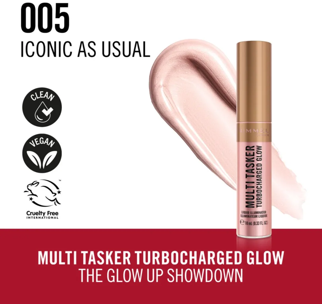 Rimmel London Multi Tasker Turbocharged Glow Liquid Illuminator 005 - 10ml - afbeelding 6 van 6