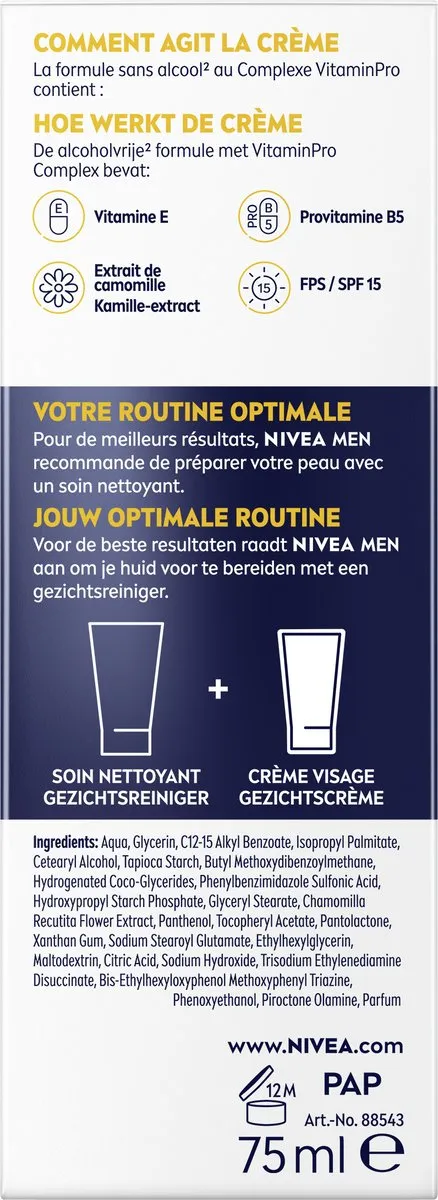 NIVEA MEN Sensitive Hydraterende Gezichtscrème SPF 15 75ml