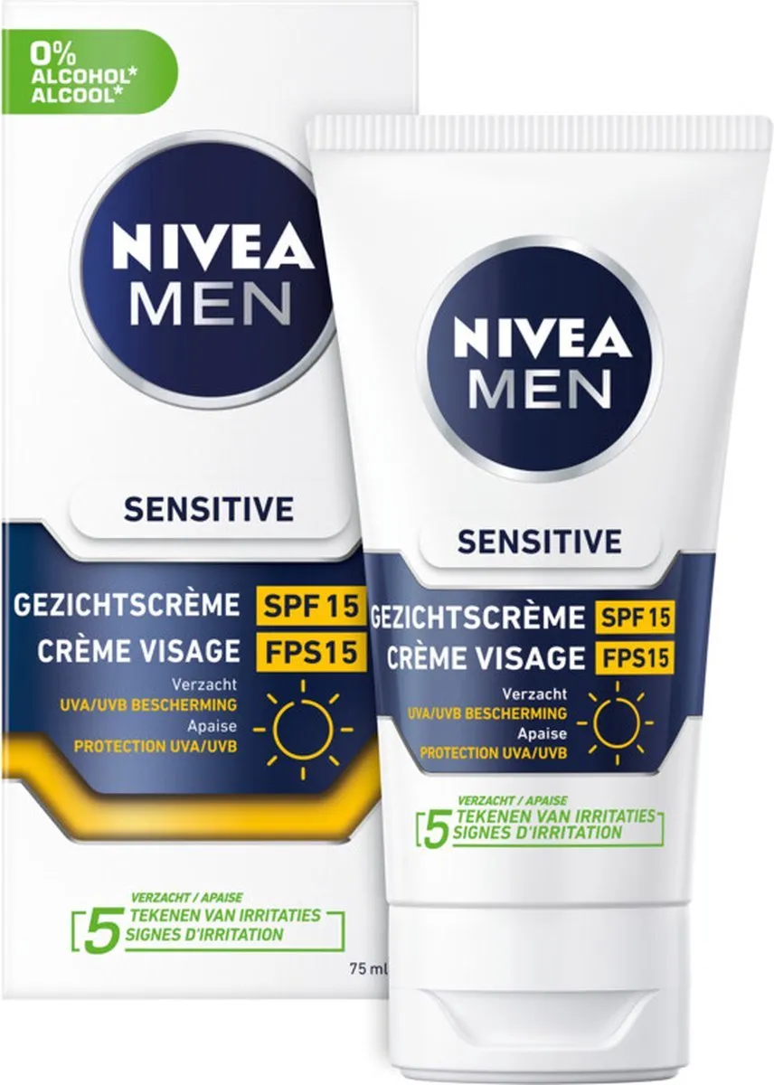 NIVEA MEN Sensitive Hydraterende Gezichtscrème SPF 15 75ml - afbeelding 6 van 6