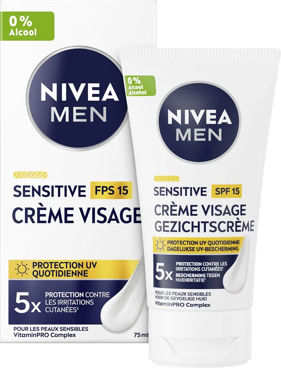 NIVEA MEN Sensitive Hydraterende Gezichtscrème SPF 15 75ml