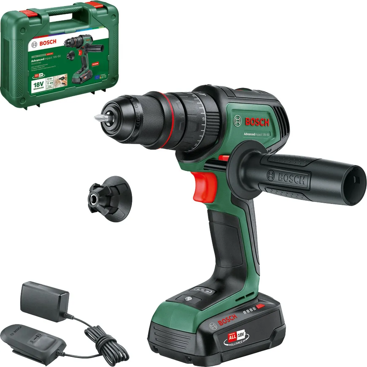 Bosch AdvancedImpact 18V-80 QuickSnap Boormachine - 2500mAh - 13mm